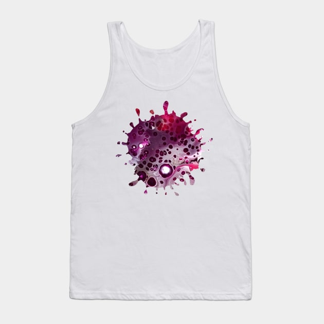 Magenta/Purple Acrylic Pour Painting Tank Top by Designs_by_KC